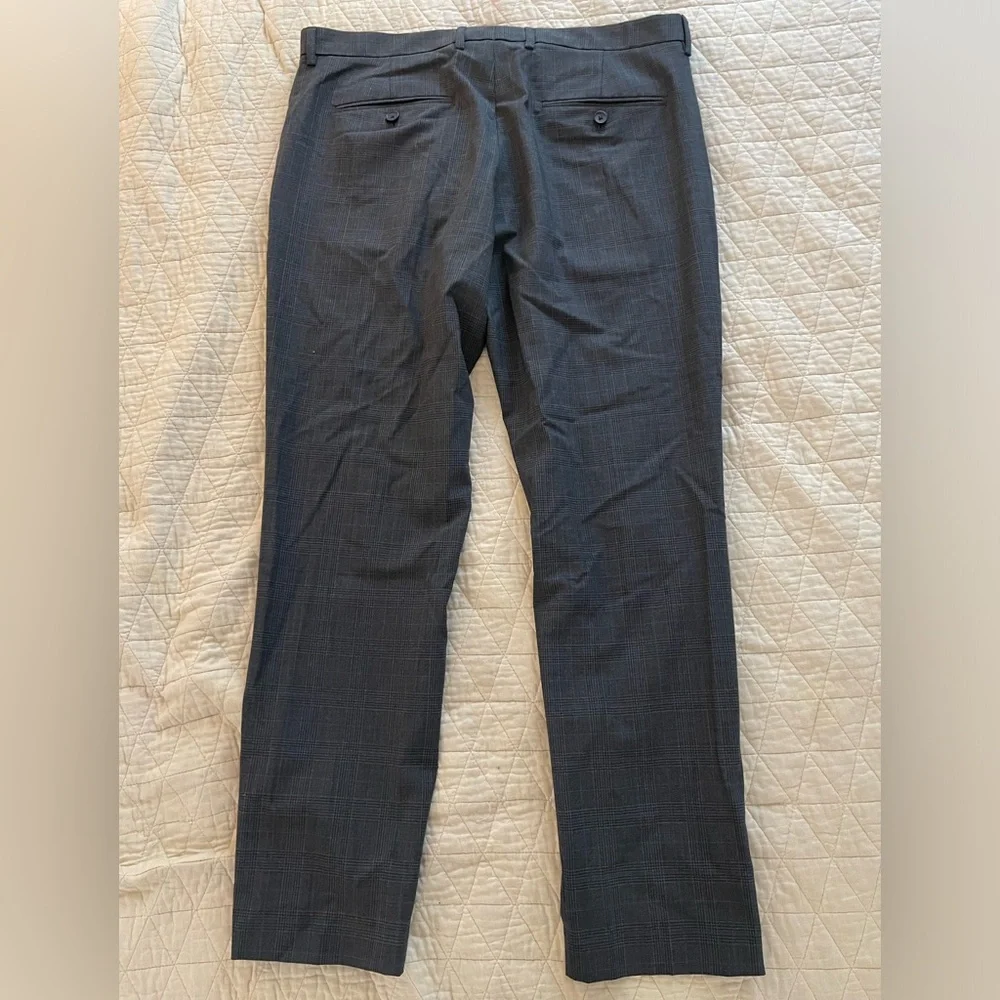 J CREW Thompson Wool Blend Pant in Gray Blue Glen Plaid Size 34‎ $168